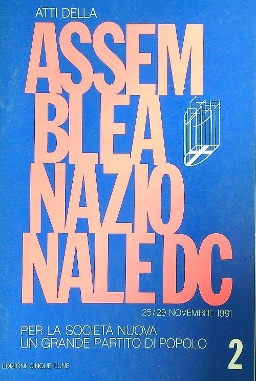 Atti dell'assemblea nazionale DC/1981 N. 2 - copertina