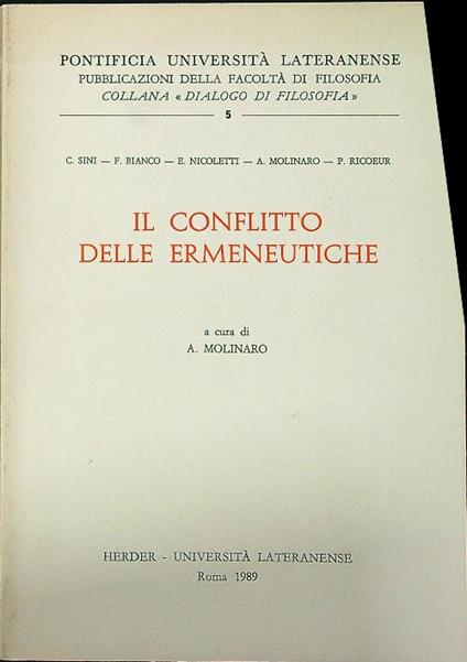 Il conflitto delle ermeneutiche - copertina