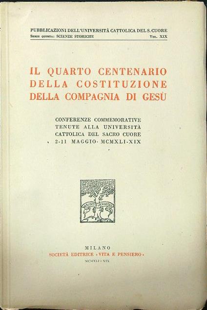 Il quarto centenario della costituzione della compagnia di Gesu - copertina