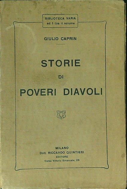 Storie di poveri diavoli DA RILEGARE - Giulio Caprin - copertina
