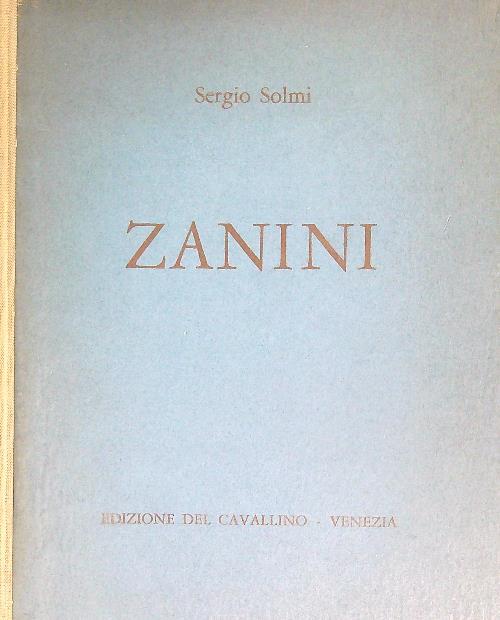 Zanini - Sergio Solmi - copertina