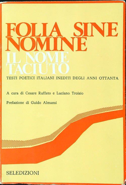 Folia sine nomine - Ruffato - copertina