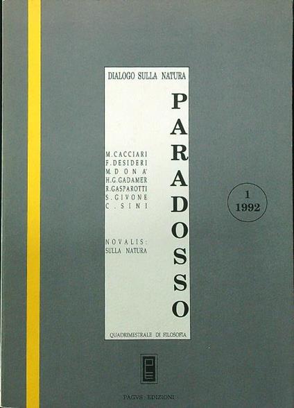 Paradosso 1/1992 - copertina
