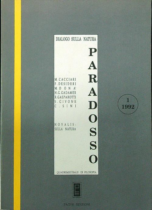 Paradosso 1/1992 - copertina
