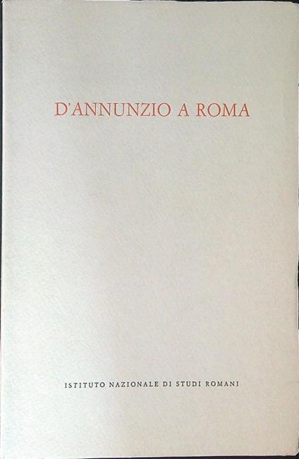 D'Annunzio a Roma - copertina