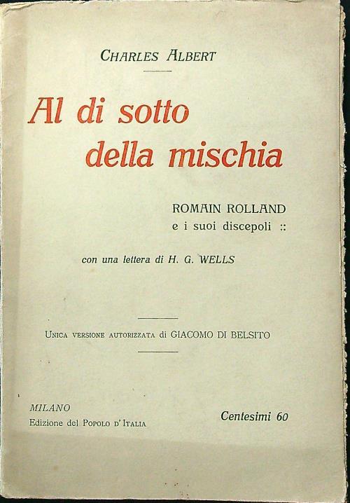 Al di sotto della mischia - Charles Albert - copertina
