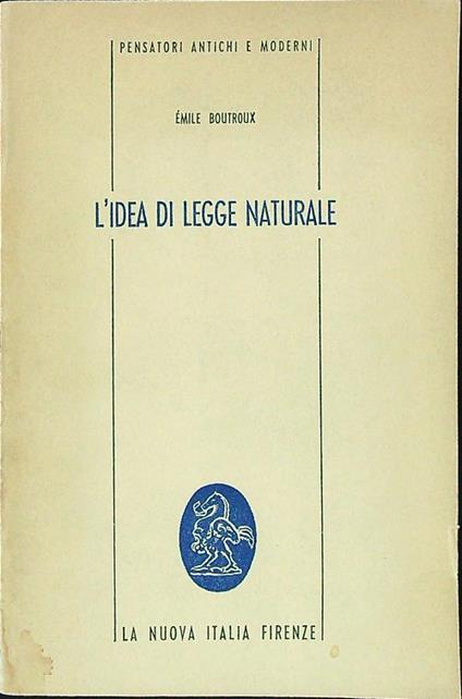 L' idea di legge naturale - Emile Boutroux - copertina