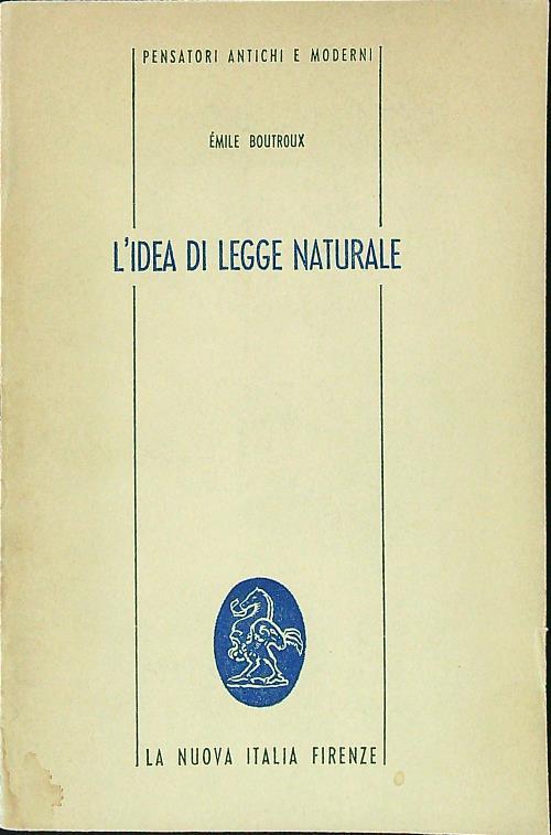 L' idea di legge naturale - Emile Boutroux - copertina