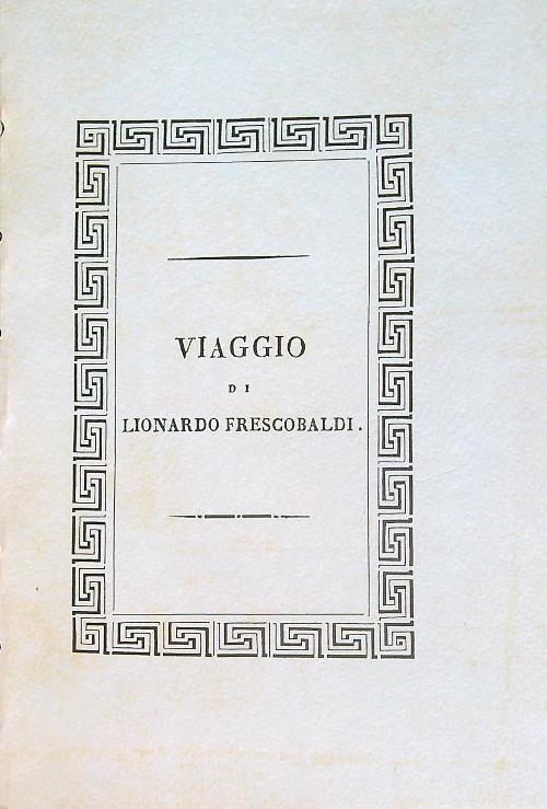 Viaggio di leonardo Frescobaldi - copertina