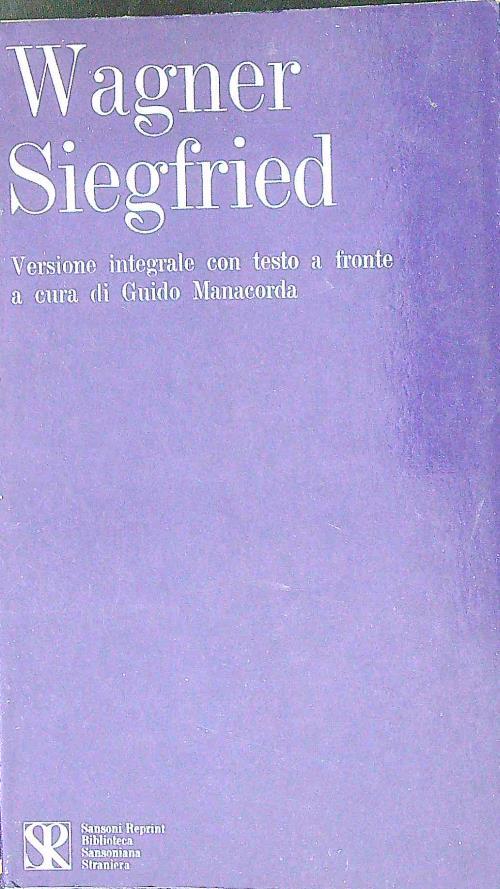 Siegfried - R. Wagner - copertina