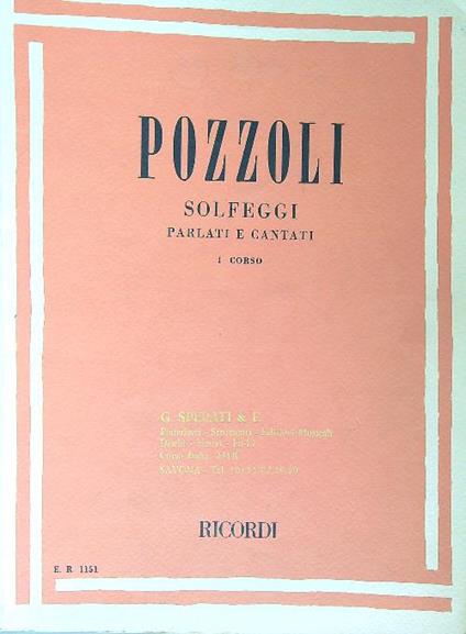 Solfeggi parlati e cantati. I corso - Pozzoli - copertina