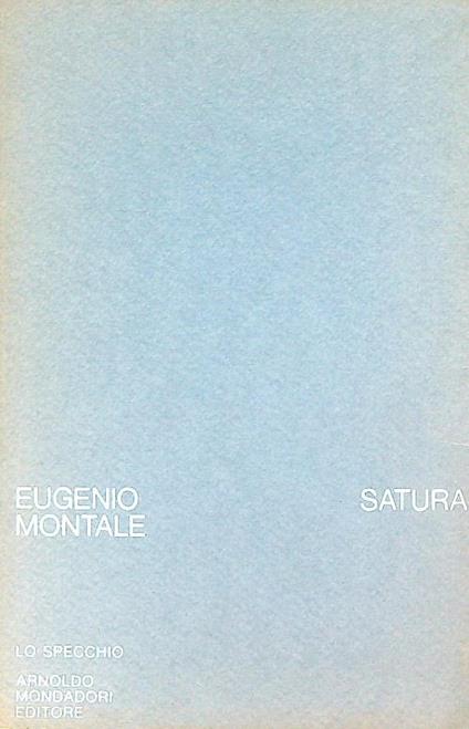 Satura - Eugenio Montale - copertina