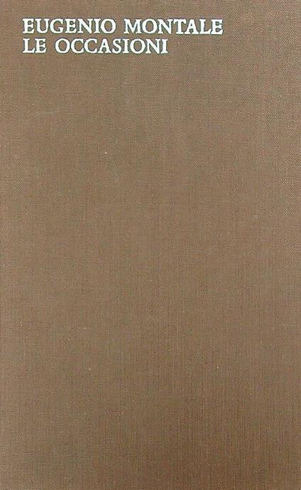 Le  occasioni - Eugenio Montale - copertina