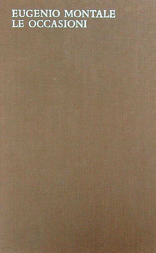 Le  occasioni - Eugenio Montale - copertina