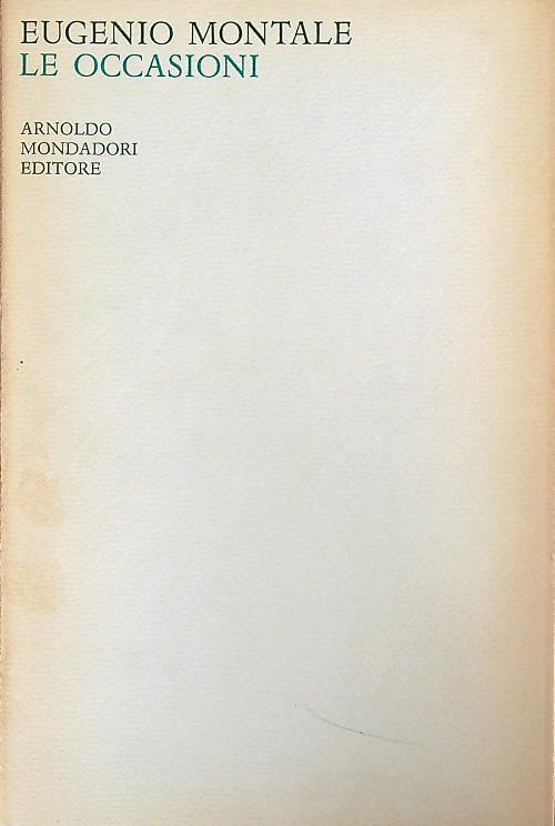 Le occasioni - Eugenio Montale - copertina