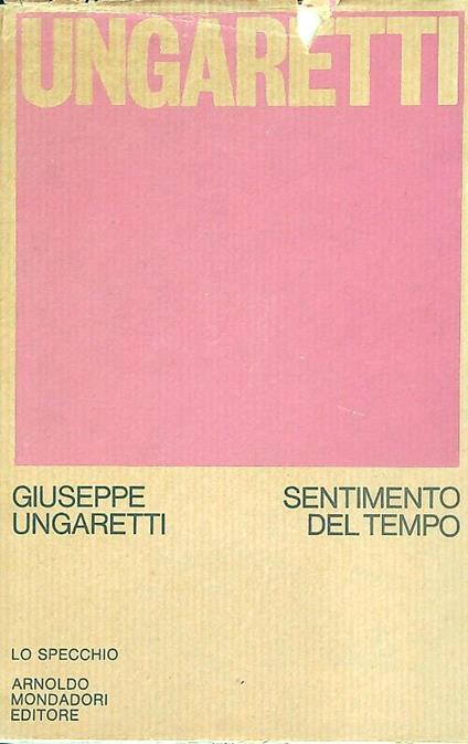Sentimento del tempo - Giuseppe Ungaretti - copertina