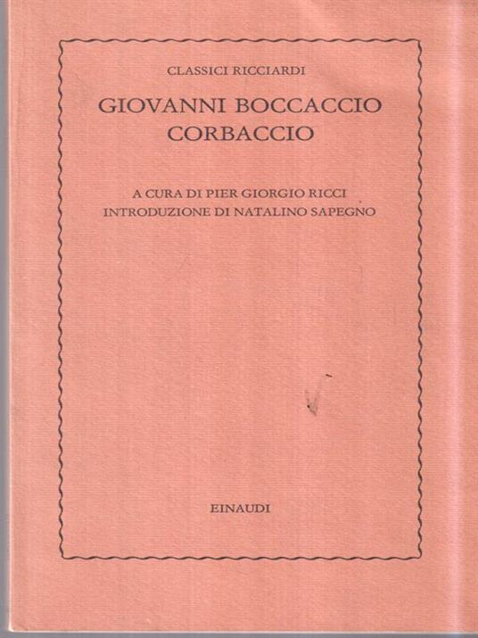 Corbaccio - Giovanni Boccaccio - copertina