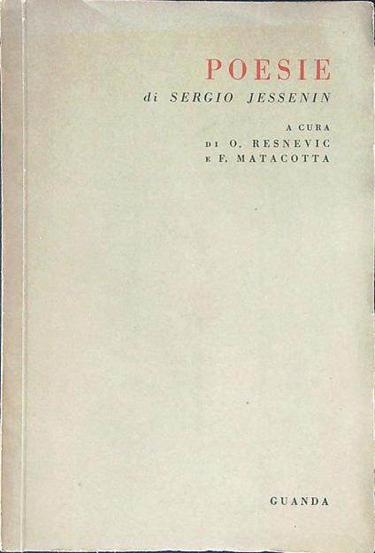 Poesie - Sergio Jessenin - copertina