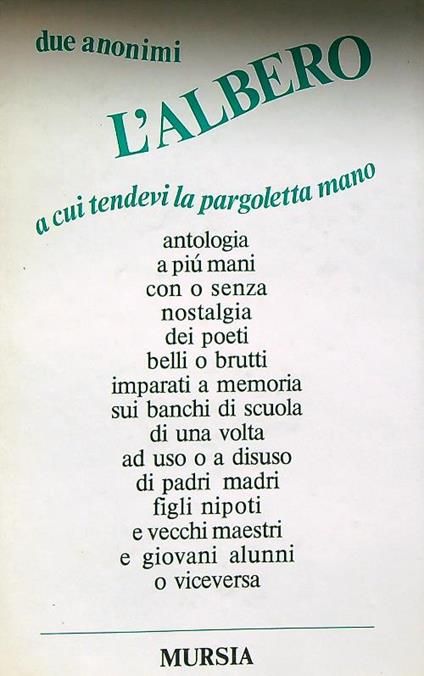 L' albero - Due anonimi - copertina