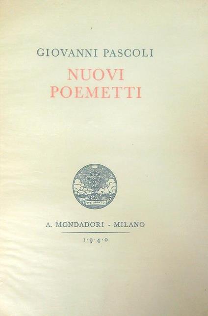 Nuovi poemetti - Giovanni Pascoli - copertina