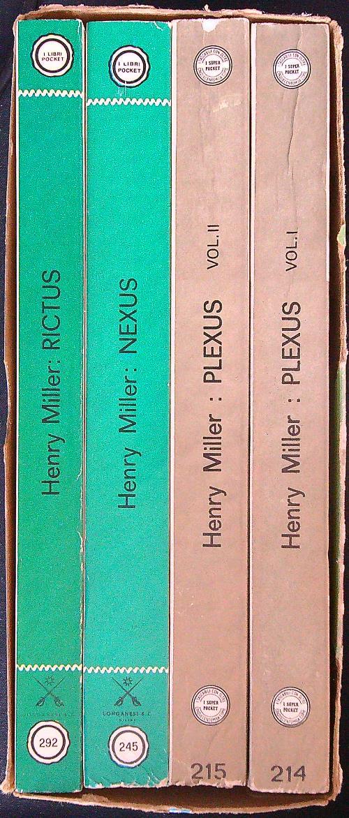 Gli ultimi scritti di Miller. Plexus Nexus Rictus. 4vv - Henry Miller - copertina