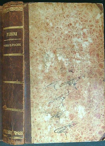 Versi e prose - Giuseppe Parini - copertina