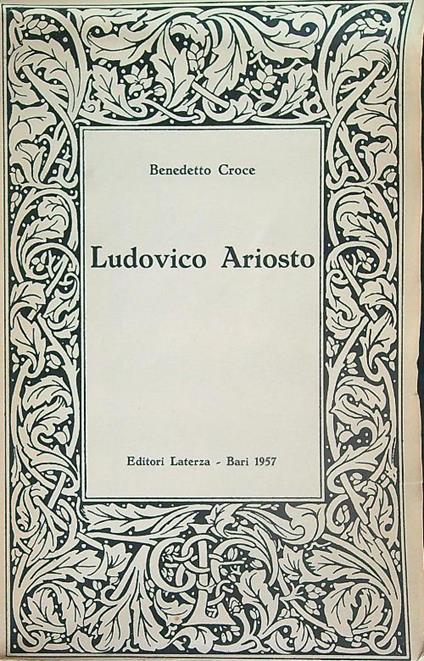 Ludovico Ariosto - Benedetto Croce - copertina