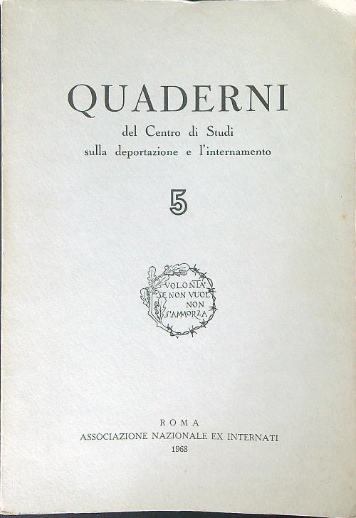 Quaderni del centro di studi sulla deportazione e l'internamento 5 - copertina