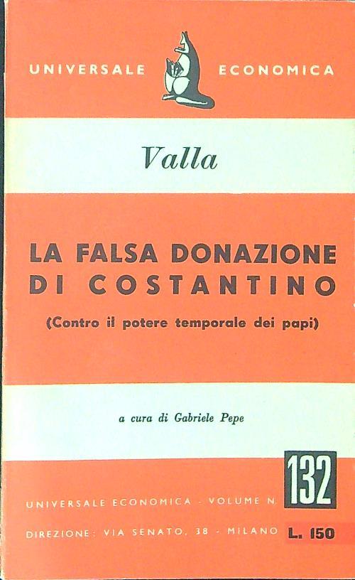 La falsa donazione di Costantino - Lorenzo Valla - copertina