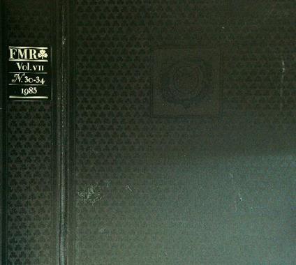 FMR VII N 30 - 34 1985 - copertina