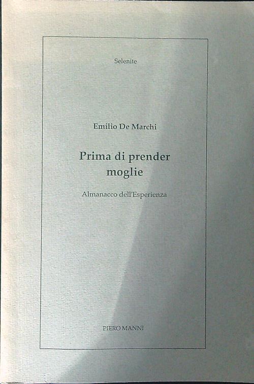 Prima di prender moglie - Emilio De Marchi - copertina