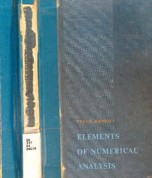 Elements of Numerical Analysis - Peter Henrici - copertina
