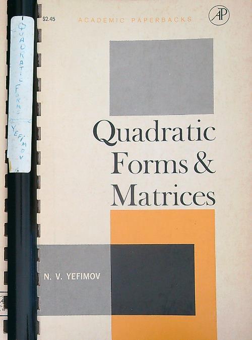 Quadratic Forms & Matrices - N.V. Yefimov - copertina