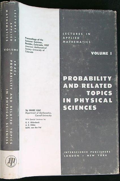 Probability and Related Topics in Physical Sciences - Mark Kac - copertina