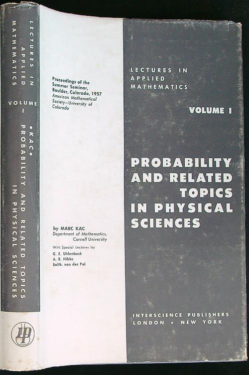 Probability and Related Topics in Physical Sciences - Mark Kac - copertina