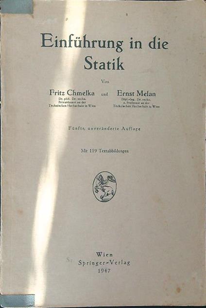 Einfuhrung in die Statik - copertina