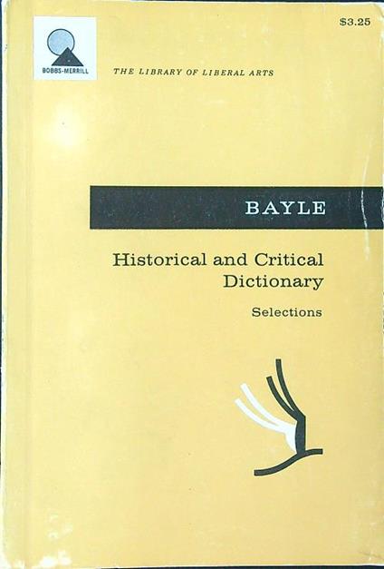 Historical and critical dictionary - Pierre Bayle - copertina