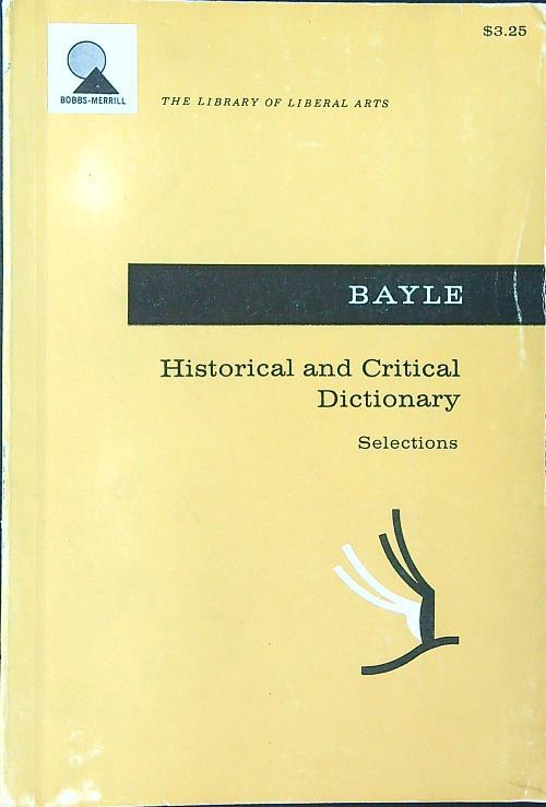 Historical and critical dictionary - Pierre Bayle - copertina