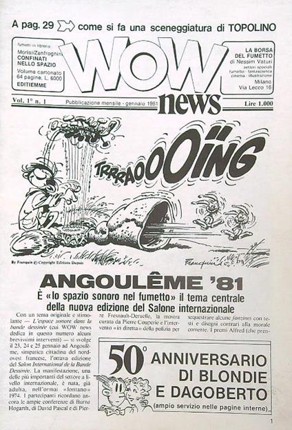 Wow news 1/gennaio 1981 - copertina