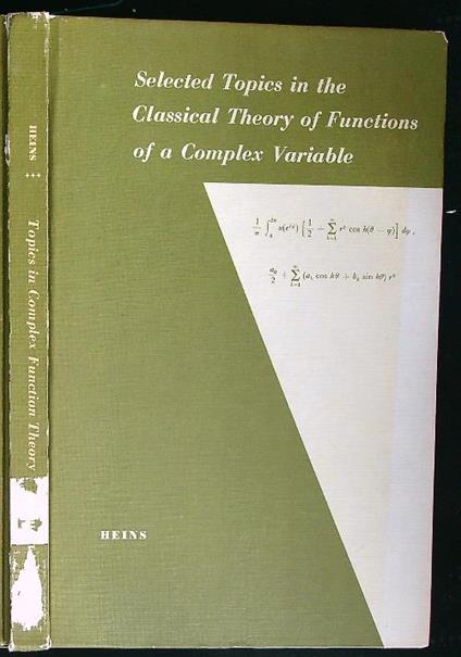 Selected topics in the classical theory of functions of a complex variable  - Maurice Heins - copertina