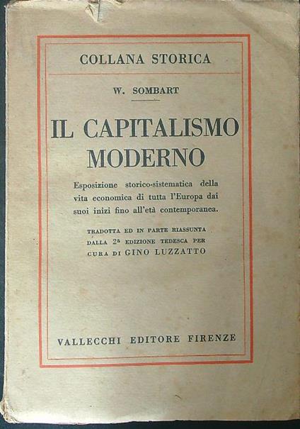 Il  capitalismo moderno - W. Sombart - copertina