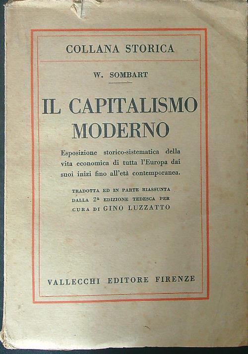 Il  capitalismo moderno - W. Sombart - copertina