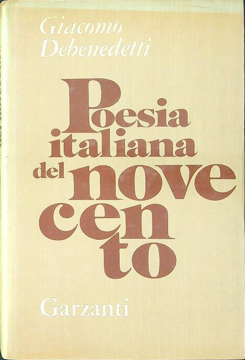 Poesia italiana del Novecento - Giacomo Debenedetti - copertina