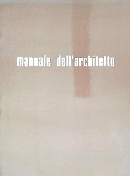 Manuale dell'architetto - copertina