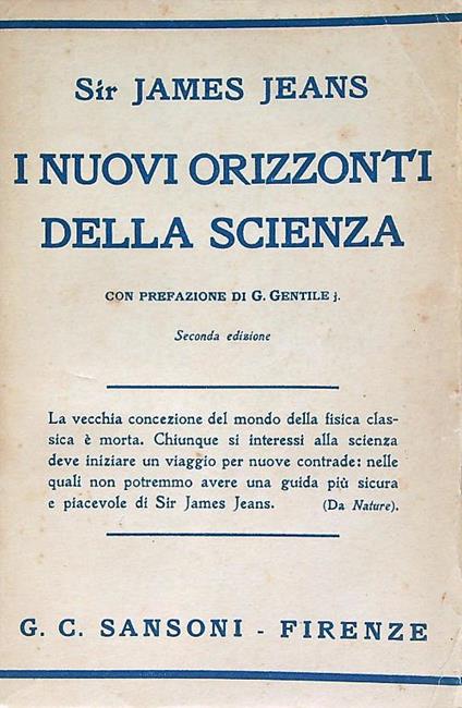 I nuovi orizzonti della scienza - James Jeans - copertina