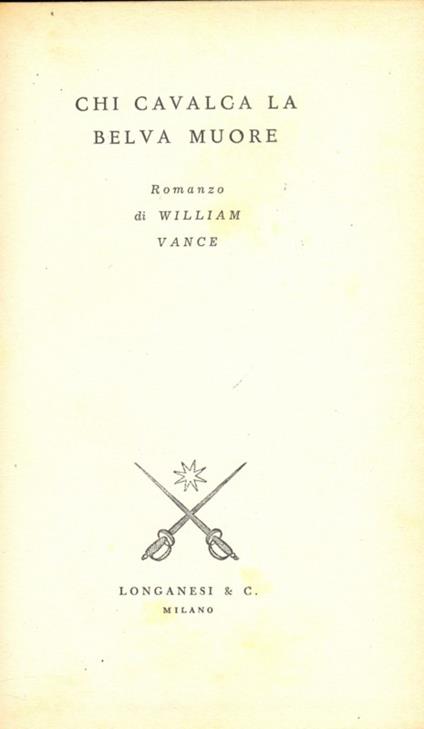 Chi cavalca la belva muore - William Vance - copertina