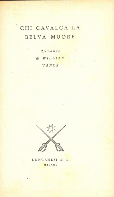 Chi cavalca la belva muore - William Vance - copertina