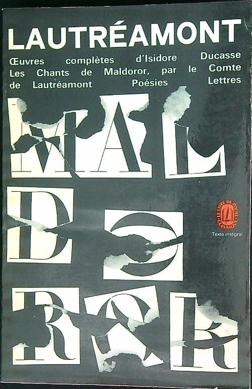 Oeuvres completes  - Isidore Ducasse - copertina