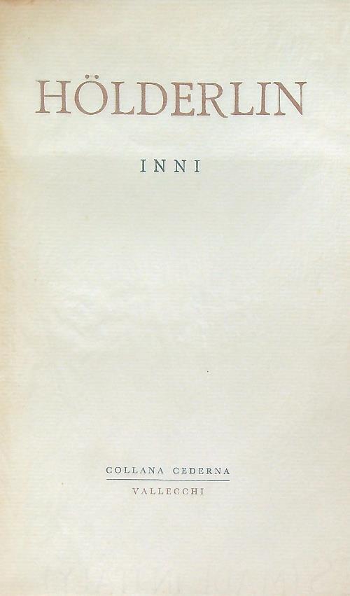 Inni e frammenti - Holderlin - copertina