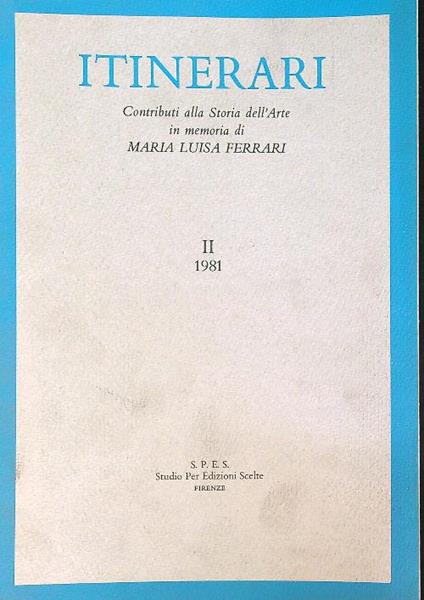 Itinerari. Vol.II 1981 - copertina